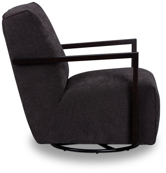 Lucas Dark Gray Fabric Swivel Rocker Glider