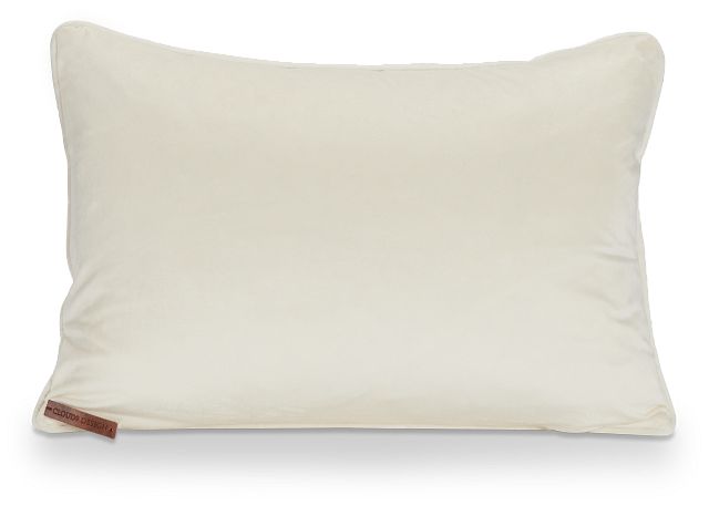 Lara Ivory Velvet Lumbar Accent Pillow
