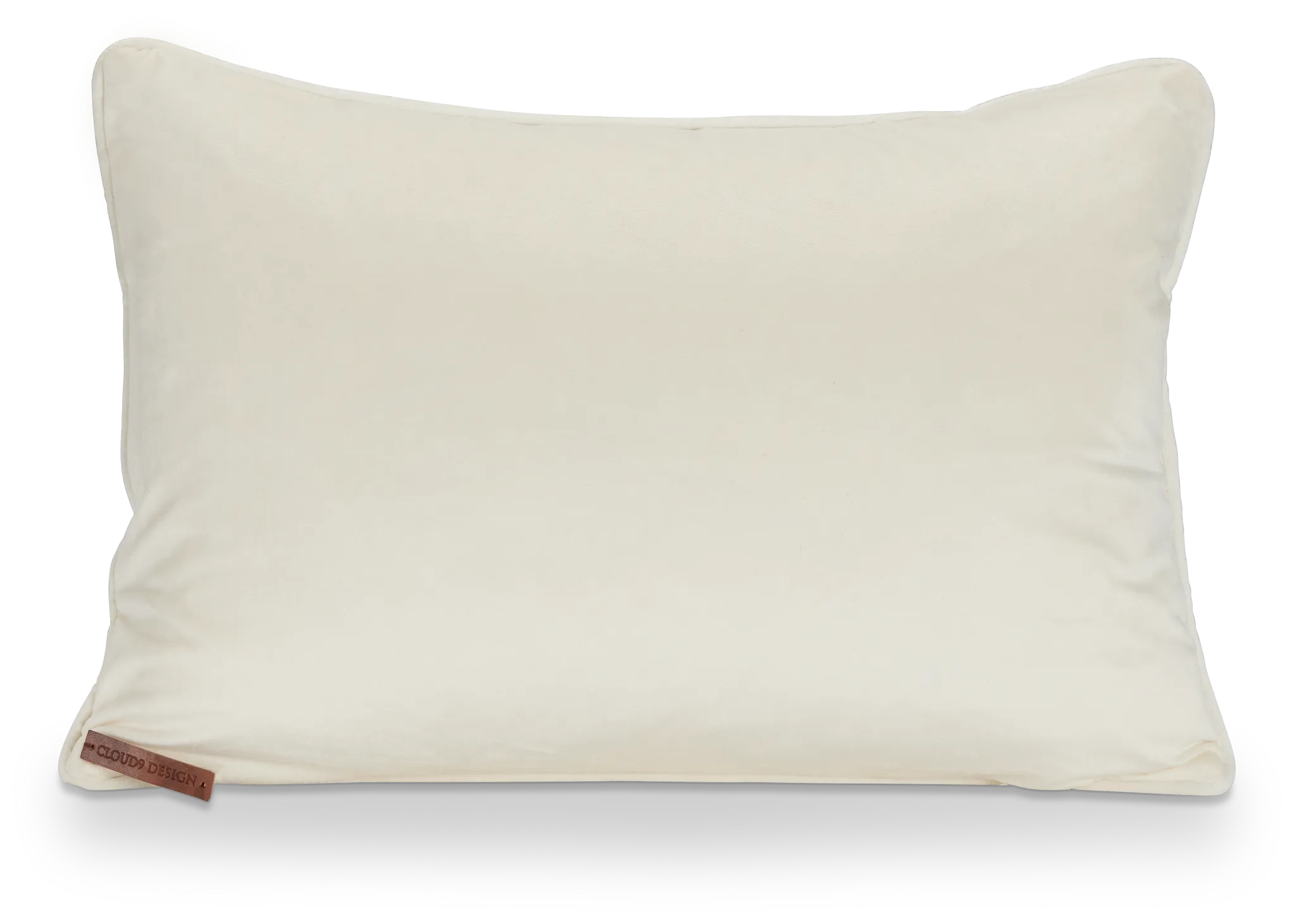 Lara Ivory Velvet Lumbar Accent Pillow