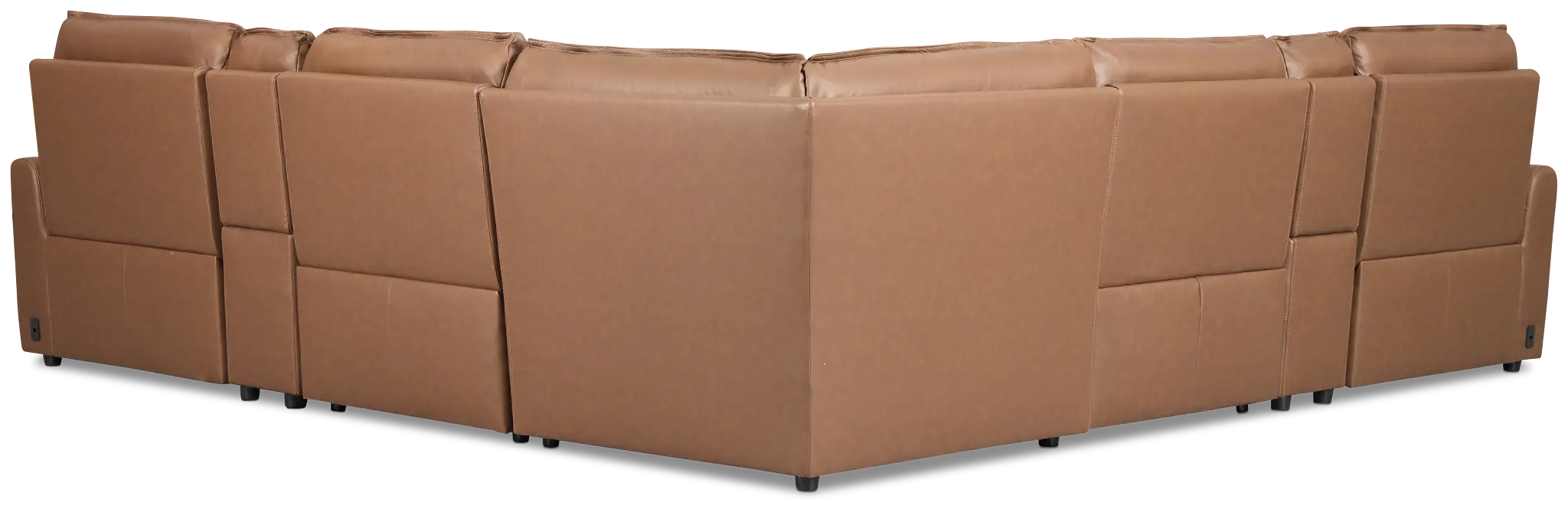 Edison Dark Brown Lthr/vinyl Large Dual Power Reclining Two-arm Sectional Edison Dark Brown Lthr/vinyl Large Dual Power Reclining Two-arm Sectional