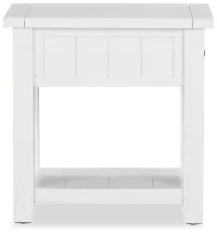 Bismark White Chairside Table