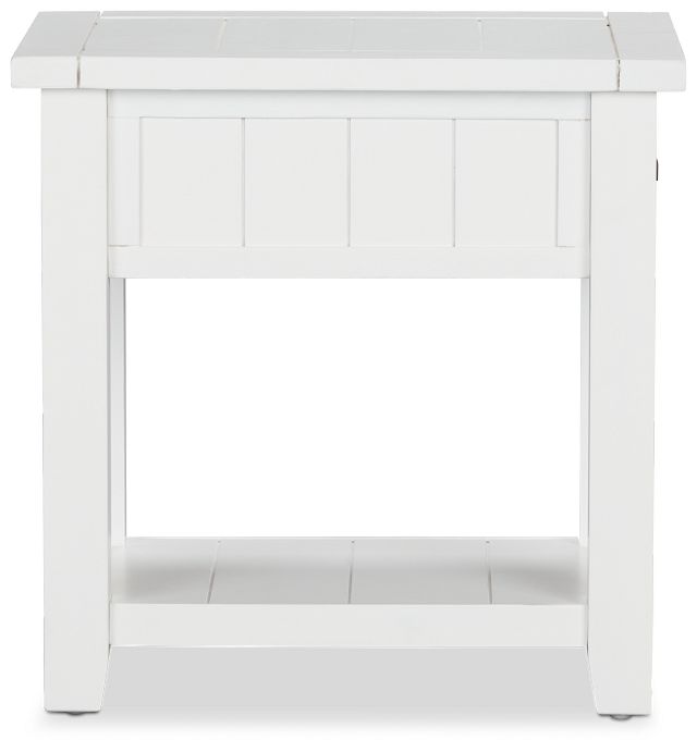 Bismark White Chairside Table