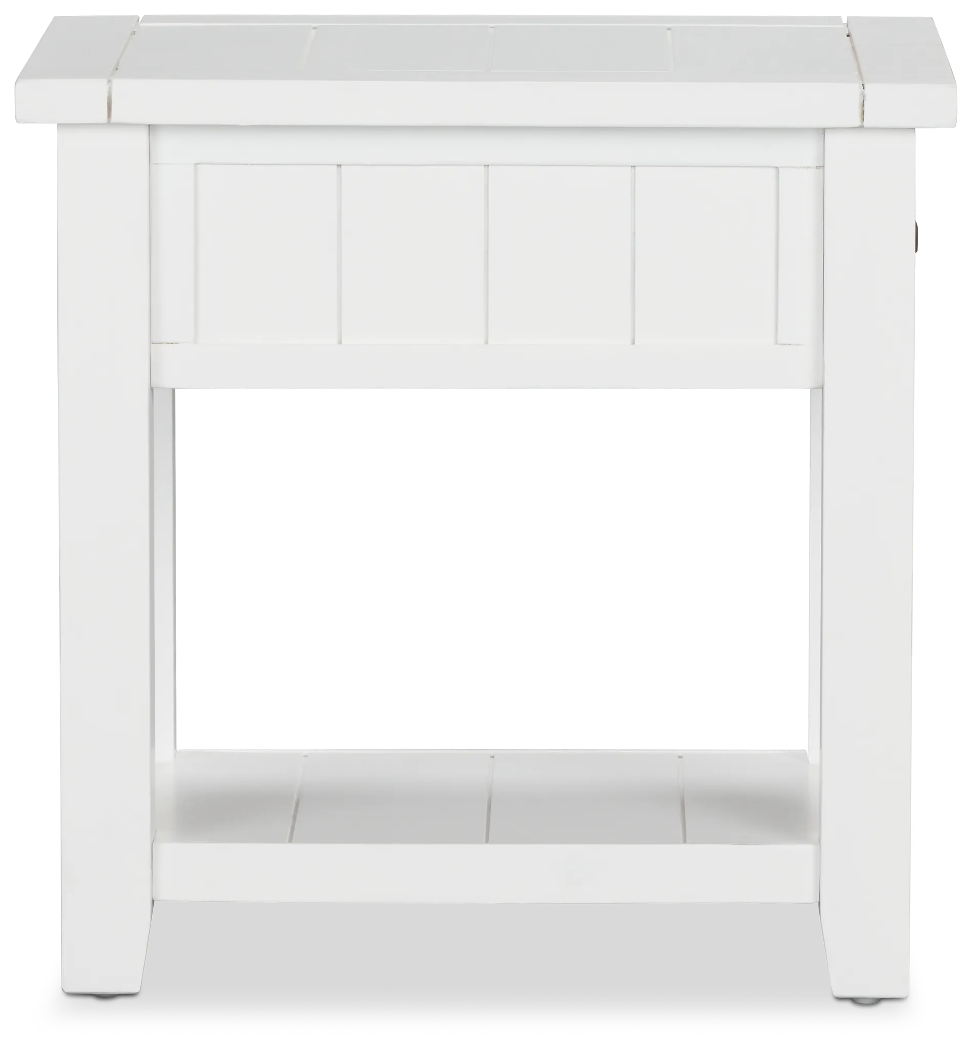 Bismark White Chairside Table