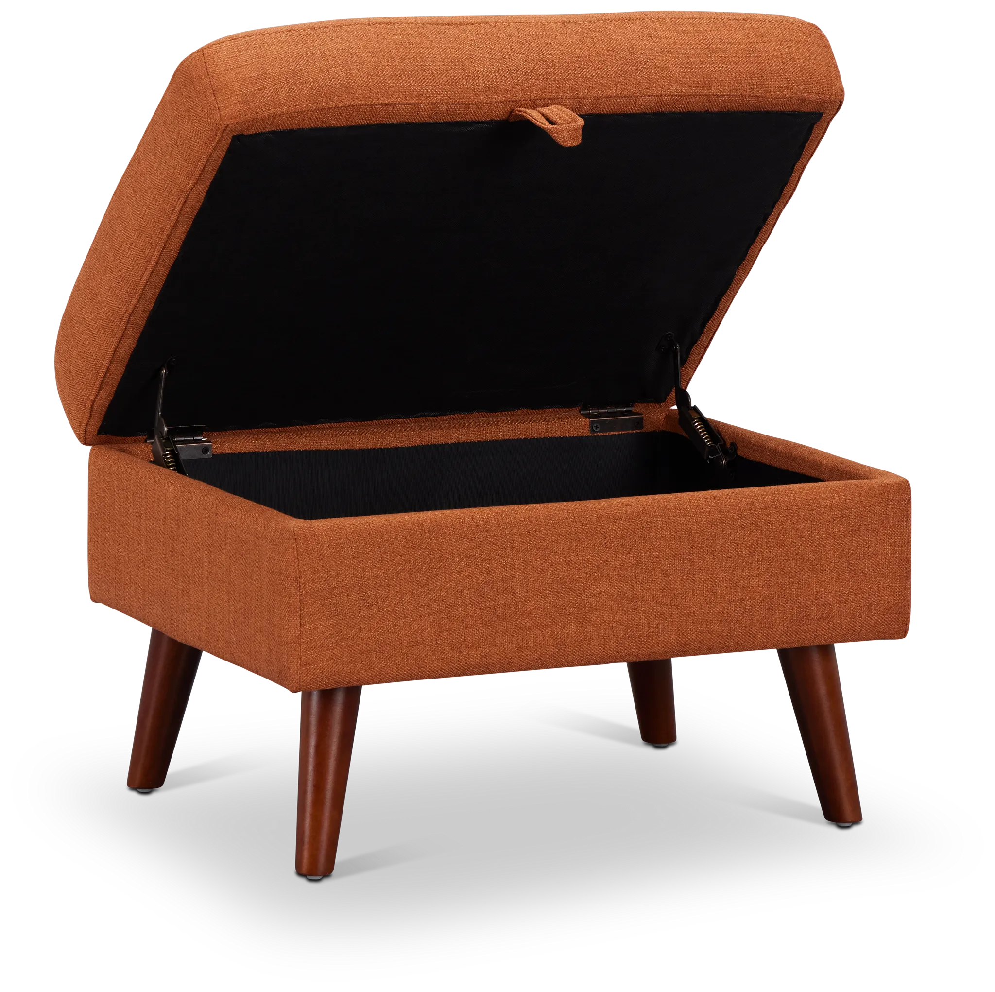 Raya Orange Fabric Storage Ottoman
