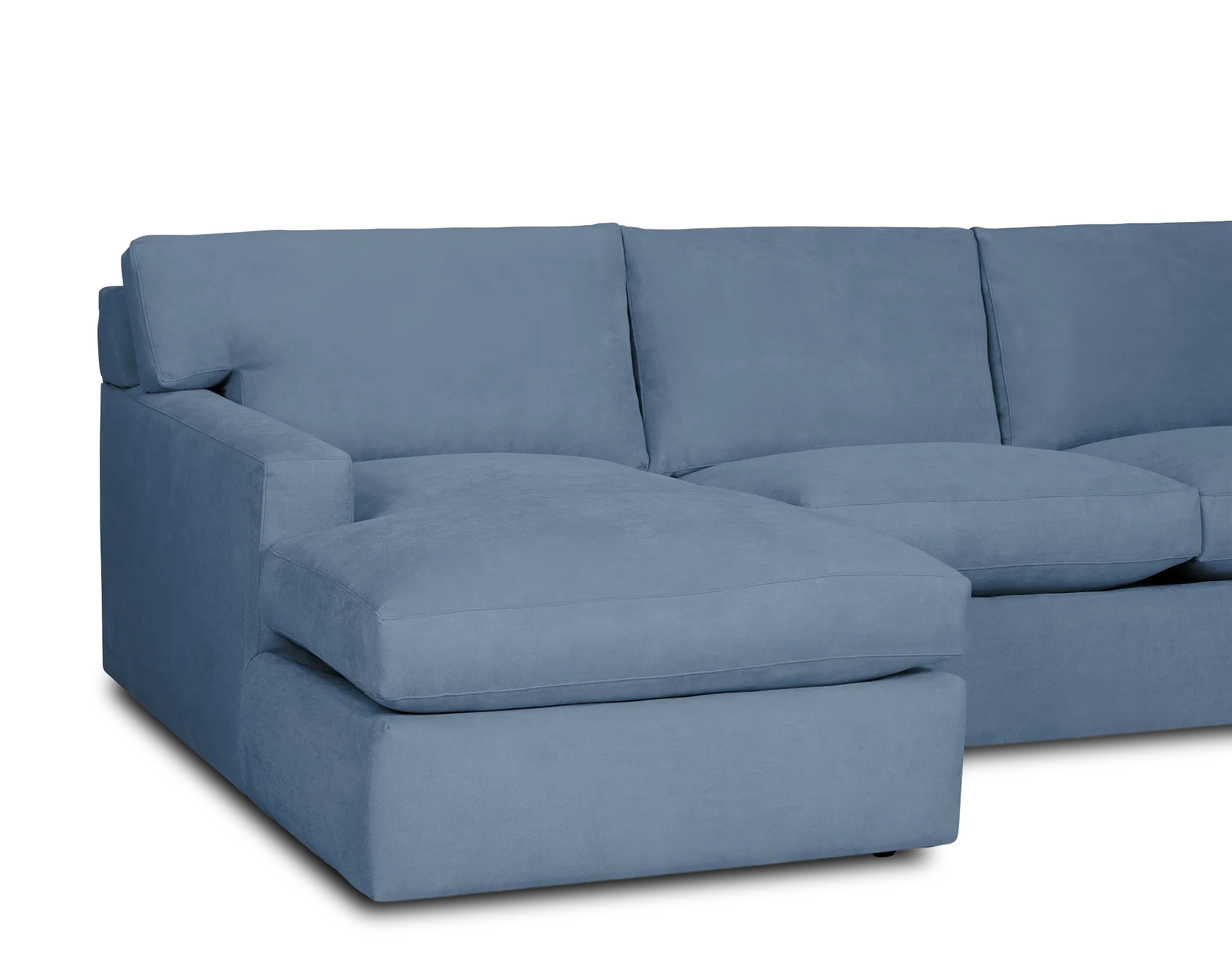 Hudson Blue Fabric Small Left Chaise Sectional