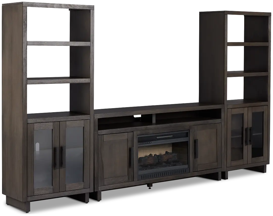 Richmond Gray 64" Door Pier Entertainment Wall With Fireplace Richmond Gray 64" Door Pier Entertainment Wall With Fireplace