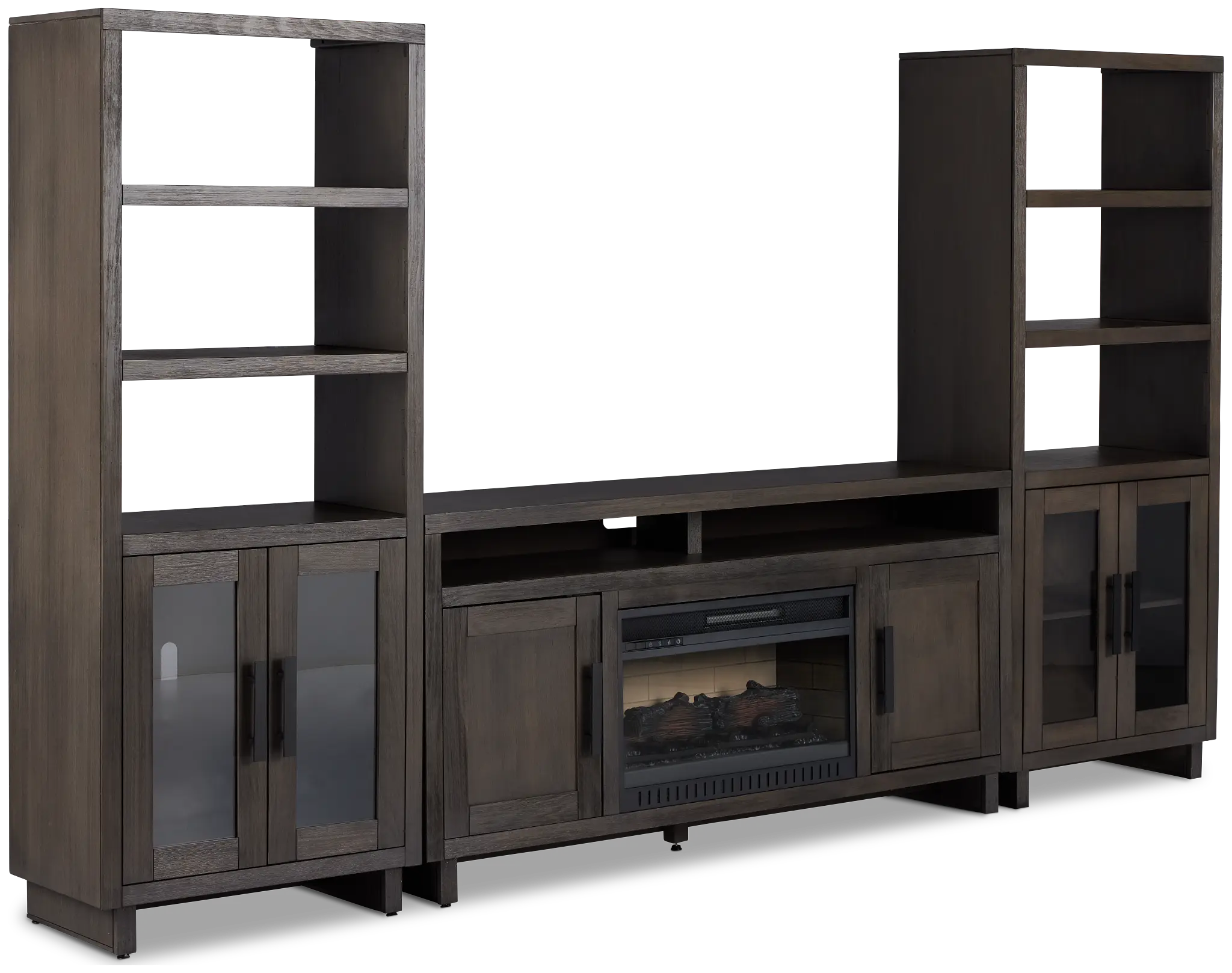 Richmond Gray 64" Door Pier Entertainment Wall With Fireplace Richmond Gray 64" Door Pier Entertainment Wall With Fireplace