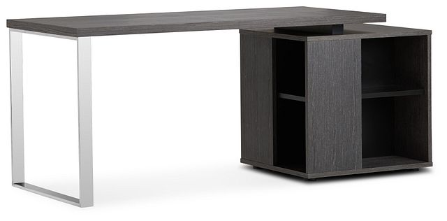 Vancouver Dark Gray Storage Desk