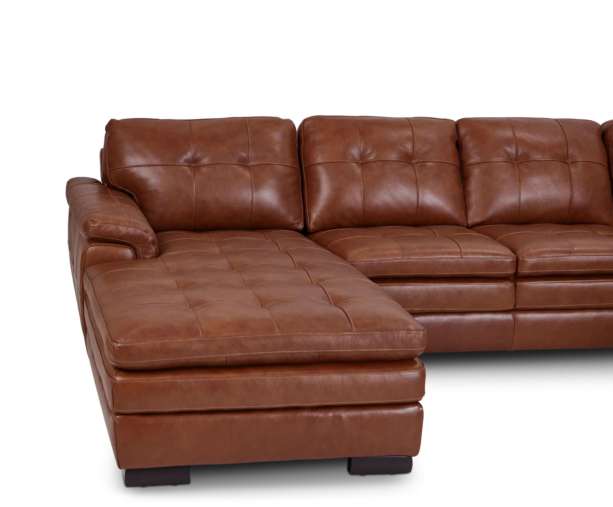 Braden Medium Brown Leather Medium Left Chaise Sectional Braden Medium Brown Leather Medium Left Chaise Sectional