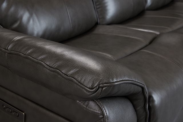 Maverick Dark Gray Lthr/vinyl Power Reclining Sofa