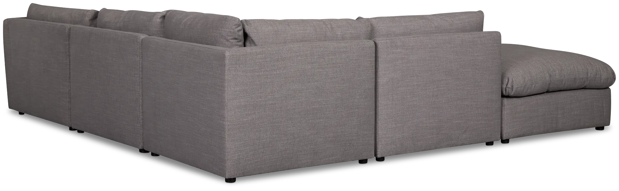 Serena Gray Fabric 5-piece Left Facing Bumper Sectional