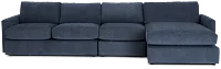 Noah Blue Fabric Small Right Chaise Sectional