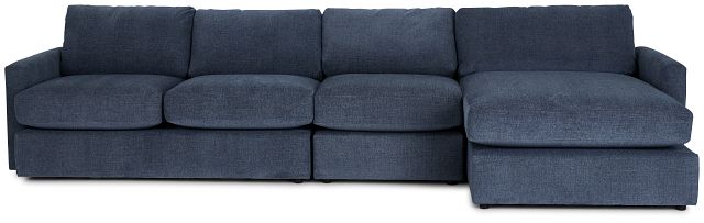 Noah Blue Fabric Small Right Chaise Sectional