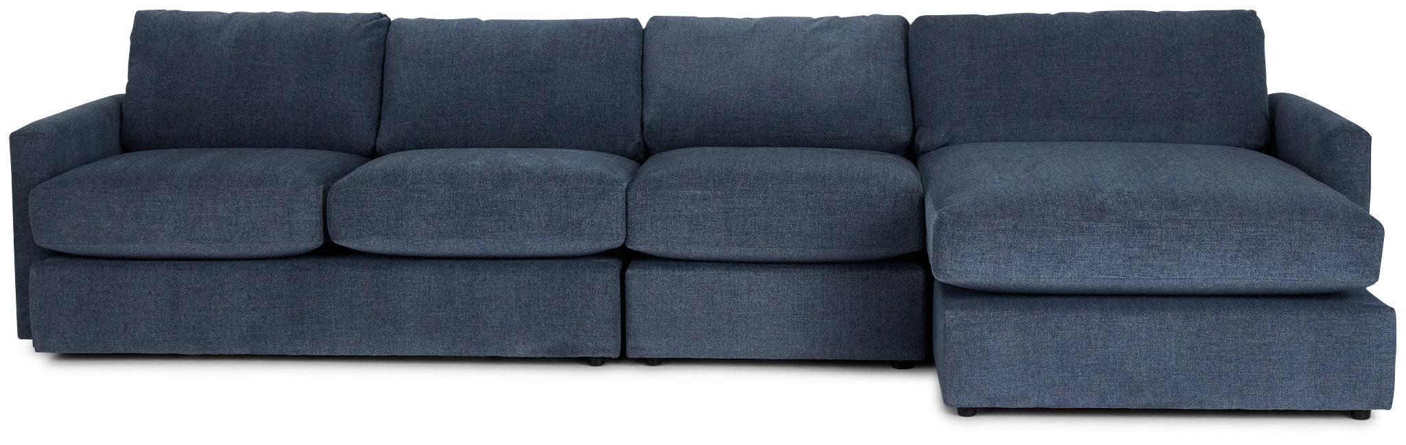 Noah Blue Fabric Small Right Chaise Sectional