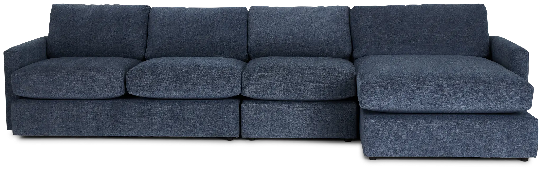Noah Blue Fabric Small Right Chaise Sectional Noah Blue Fabric Small Right Chaise Sectional