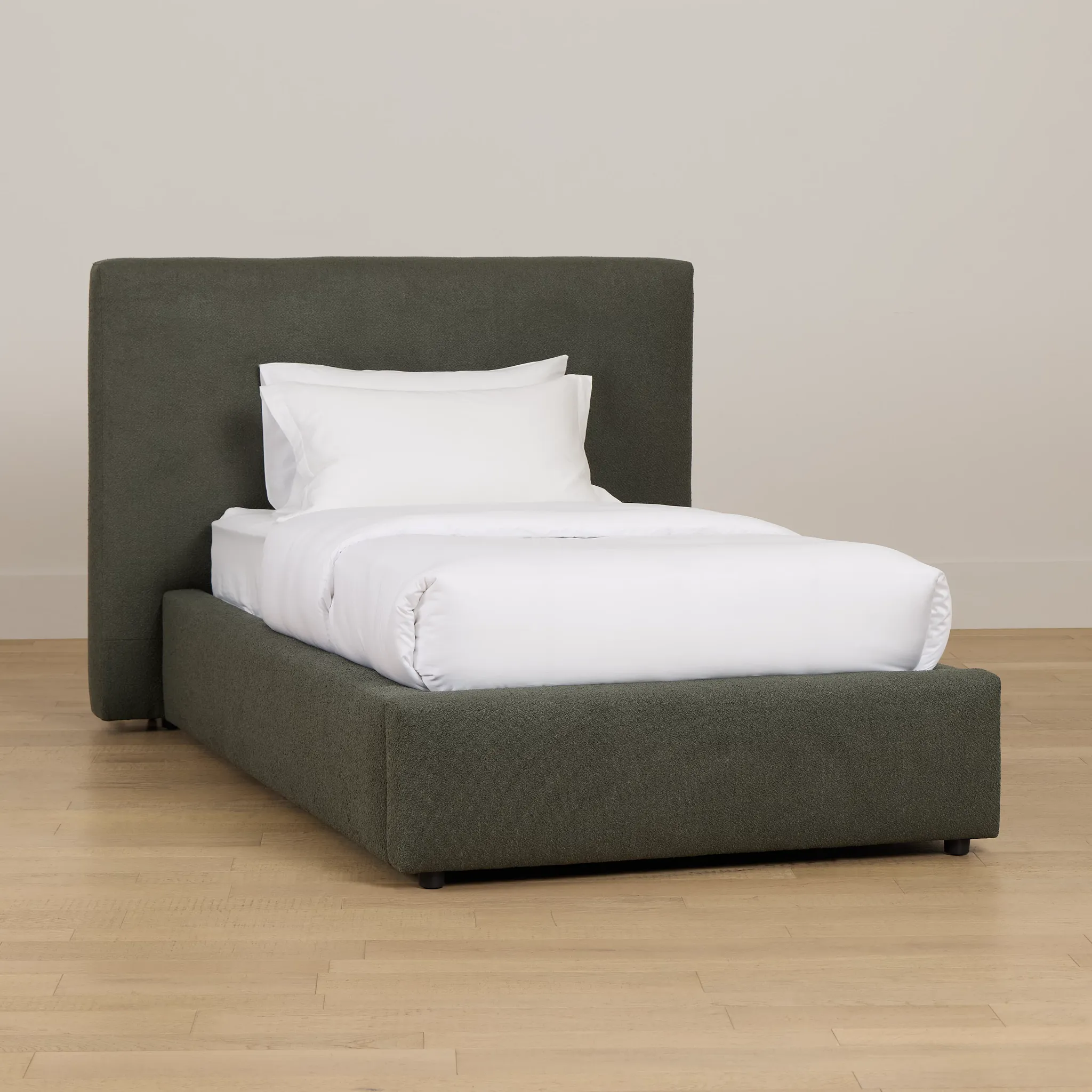 Grayton Sutton Green 44" Upholstered Platform Bed