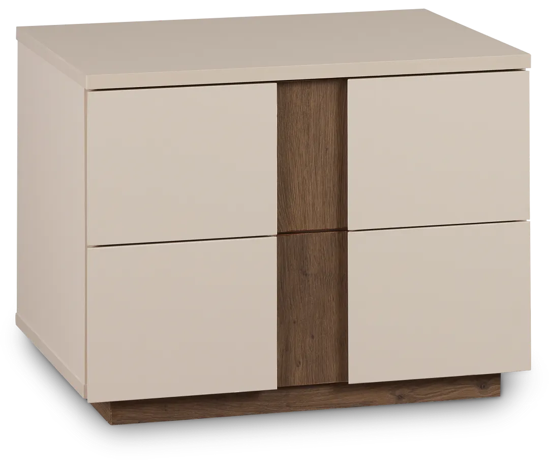 Brasilia Light Beige 2-drawer Nightstand