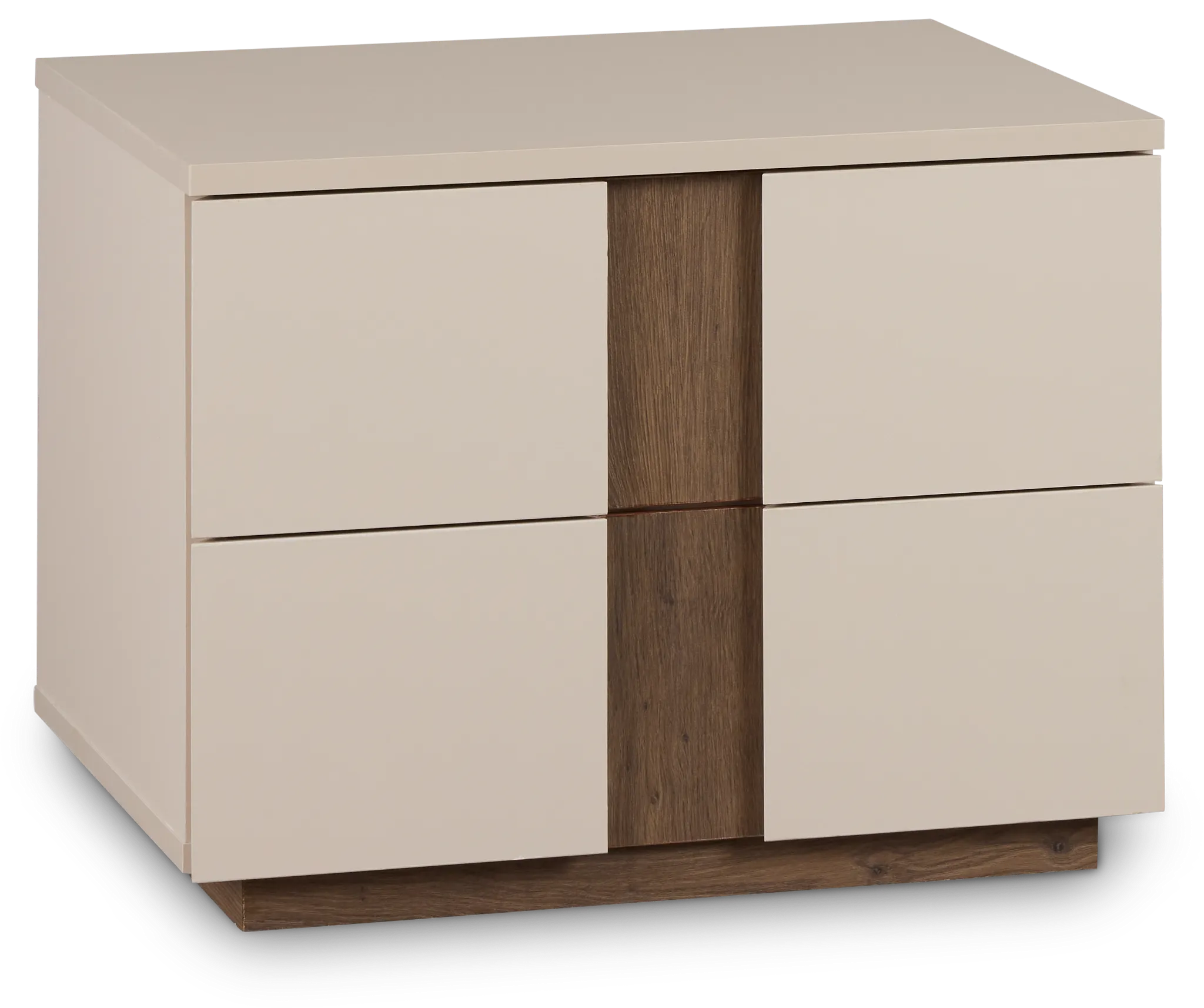 Brasilia Light Beige 2-drawer Nightstand