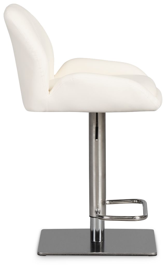 Fairfax White Uph Adjustable Stool