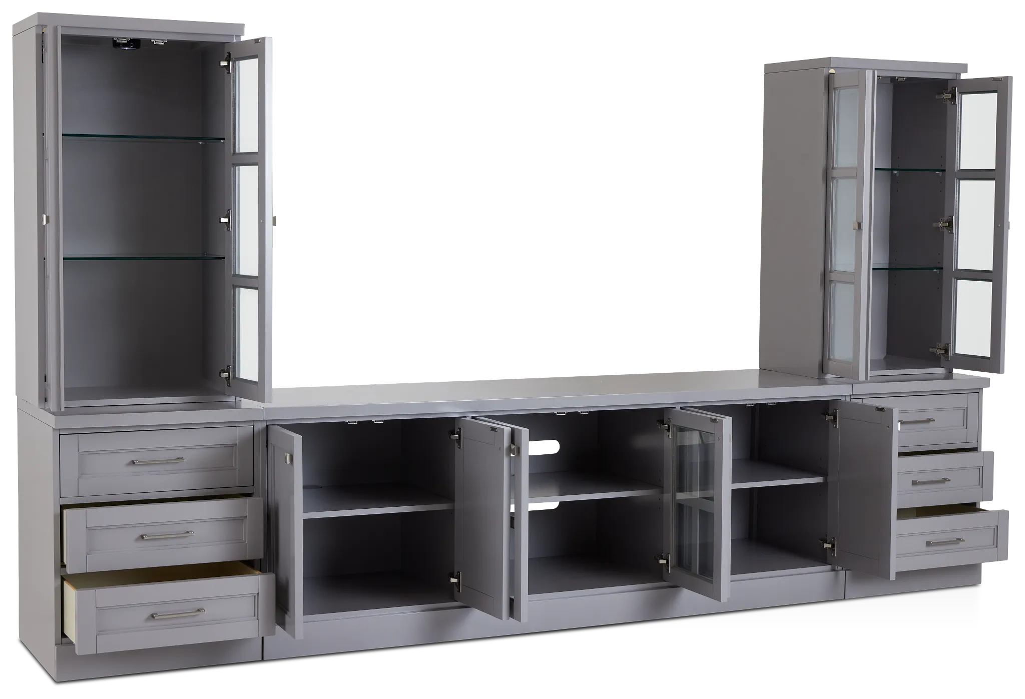 Newport Gray Large Door Entertainment Wall