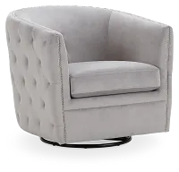 Naomi Gray Micro Swivel Accent Chair