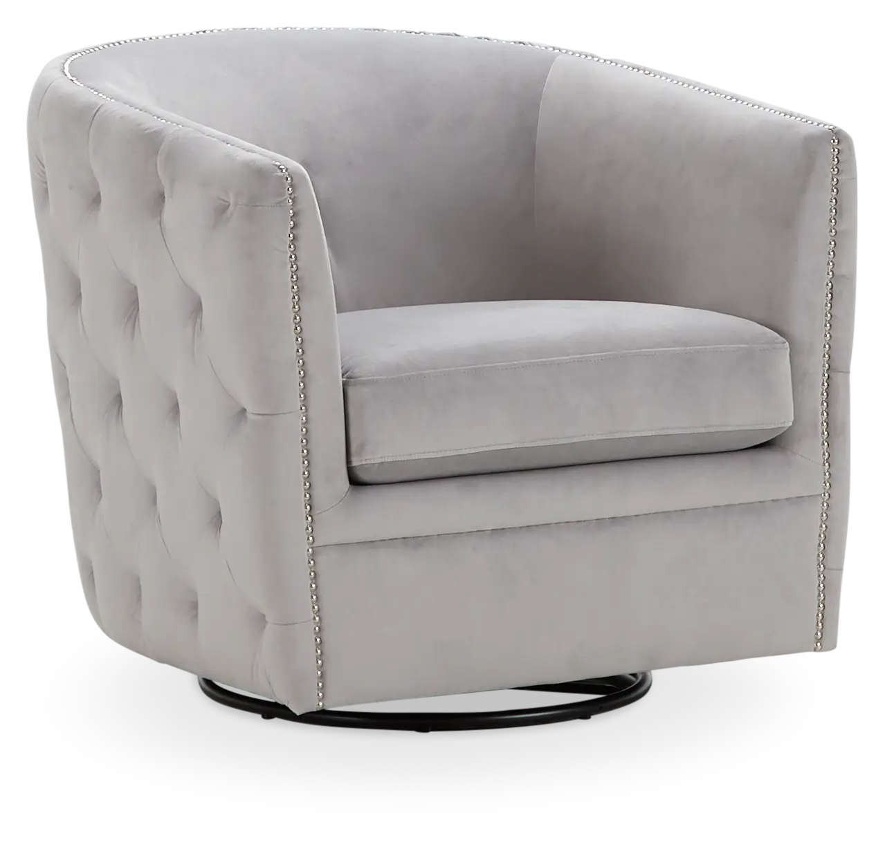 Naomi Gray Micro Swivel Accent Chair Naomi Gray Micro Swivel Accent Chair