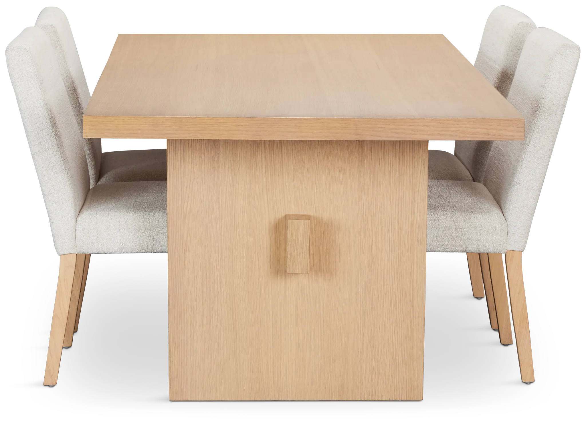 Park Ridge Light Tone Trestle Rectangular Table & 4 Upholstered Chairs