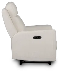 Dean White Fabric Power Recliner