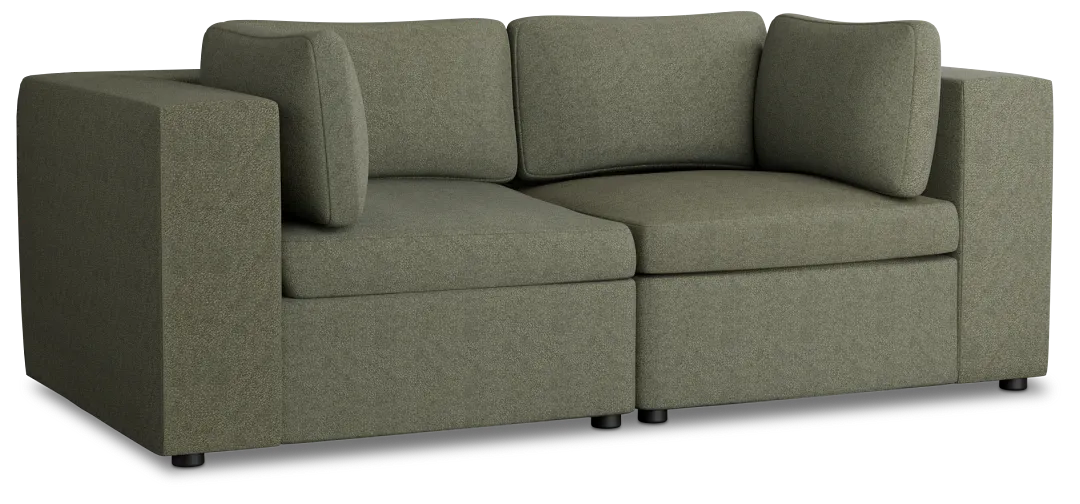 Destin Sutton Green Fabric 2-piece Modular Sofa