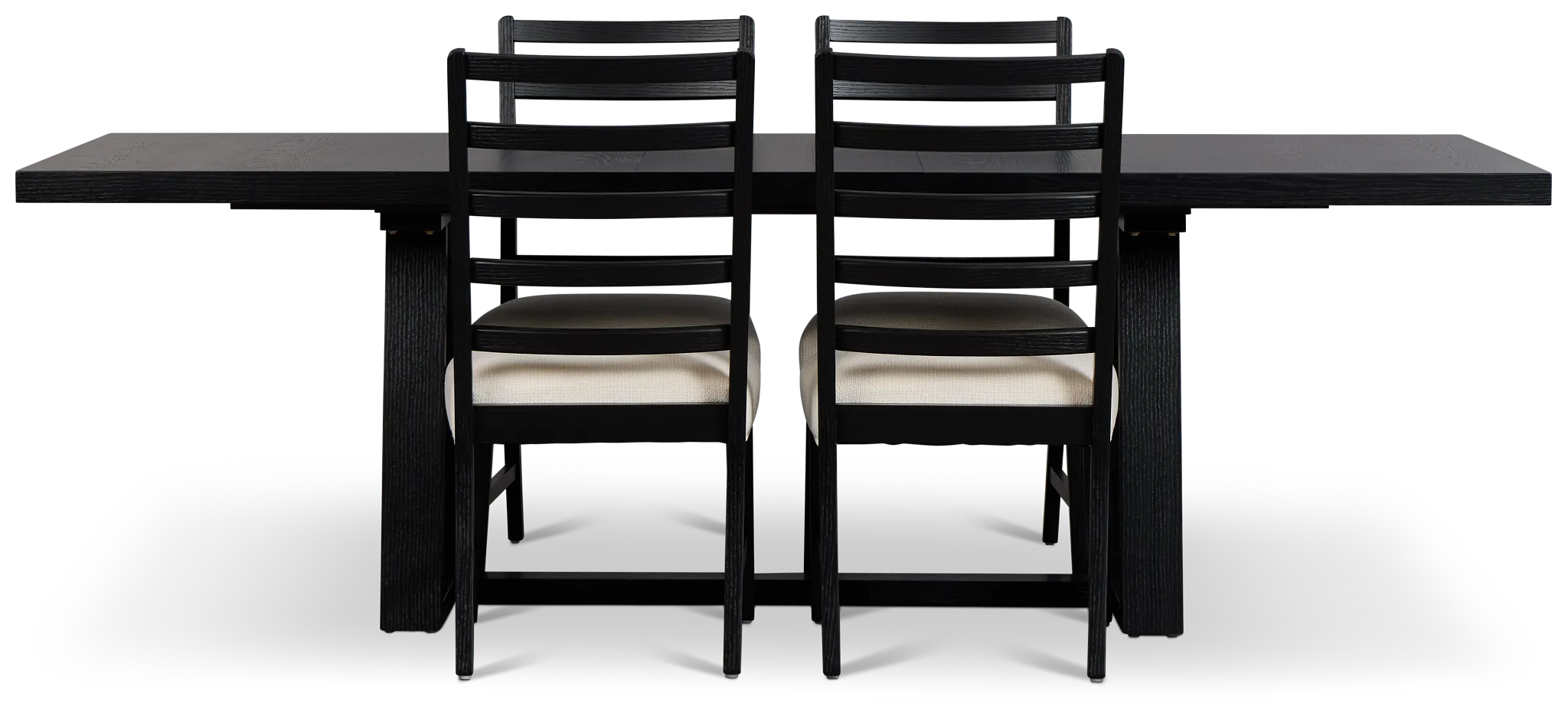 Williamsburg Black Extension Rectangular Table & 4 Upholstered Chairs