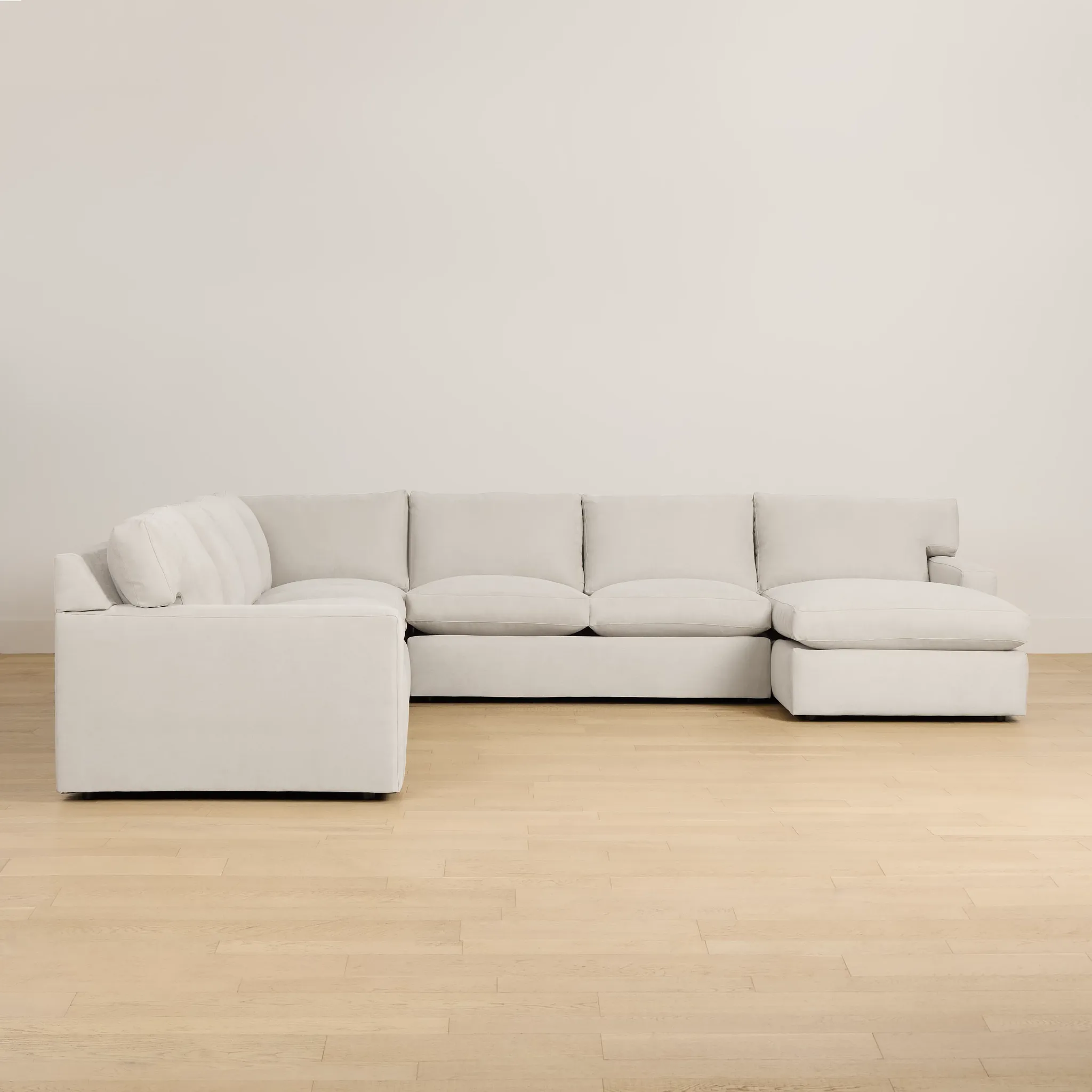 Hudson Gray Fabric Large Right Chaise Sectional