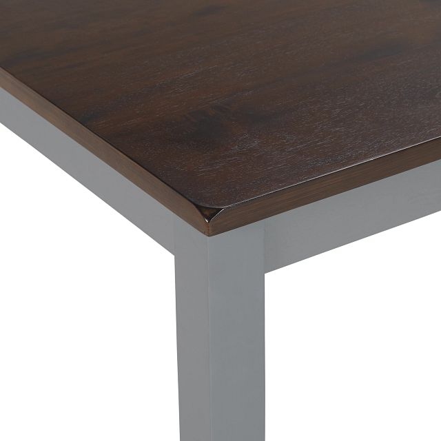 Santos Gray Two-tone Table, 4 Chairs & Bench
