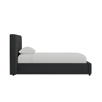 Grayton Peyton Dark Blue 44" Upholstered Platform Bed