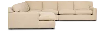Hudson Beige Fabric Large Left Chaise Sectional