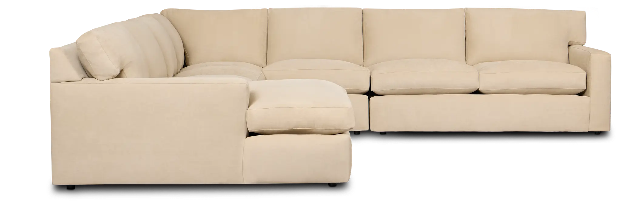 Hudson Beige Fabric Large Left Chaise Sectional Hudson Beige Fabric Large Left Chaise Sectional