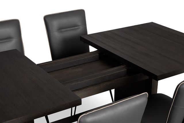 Madden Dark Gray Table & 4 Upholstered Chairs