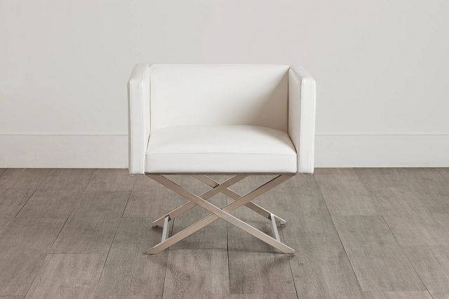 Leone White Accent Chair