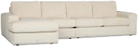 Charlie Ivory Fabric Small Left Chaise Sectional