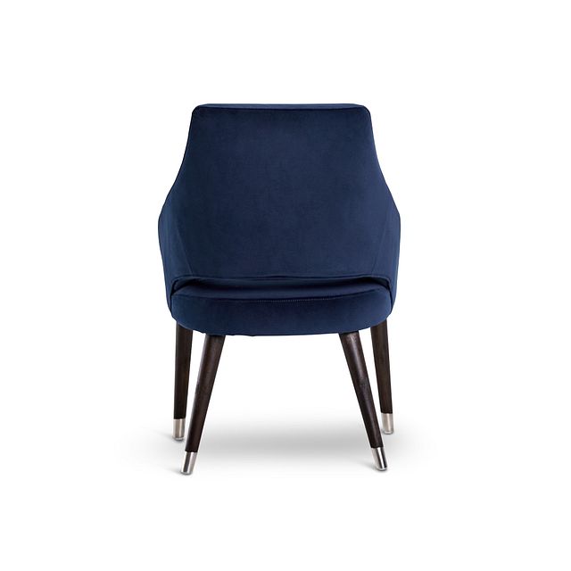 Naveen Dark Blue Velvet Upholstered Arm Chair