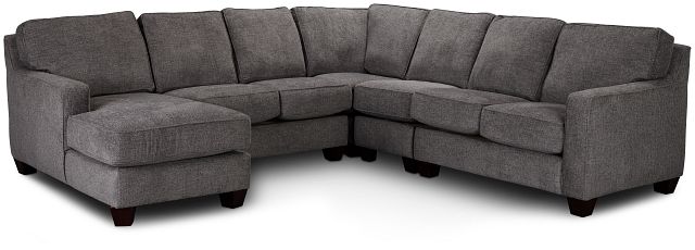 Andie Dark Gray Fabric Large Left Chaise Sectional