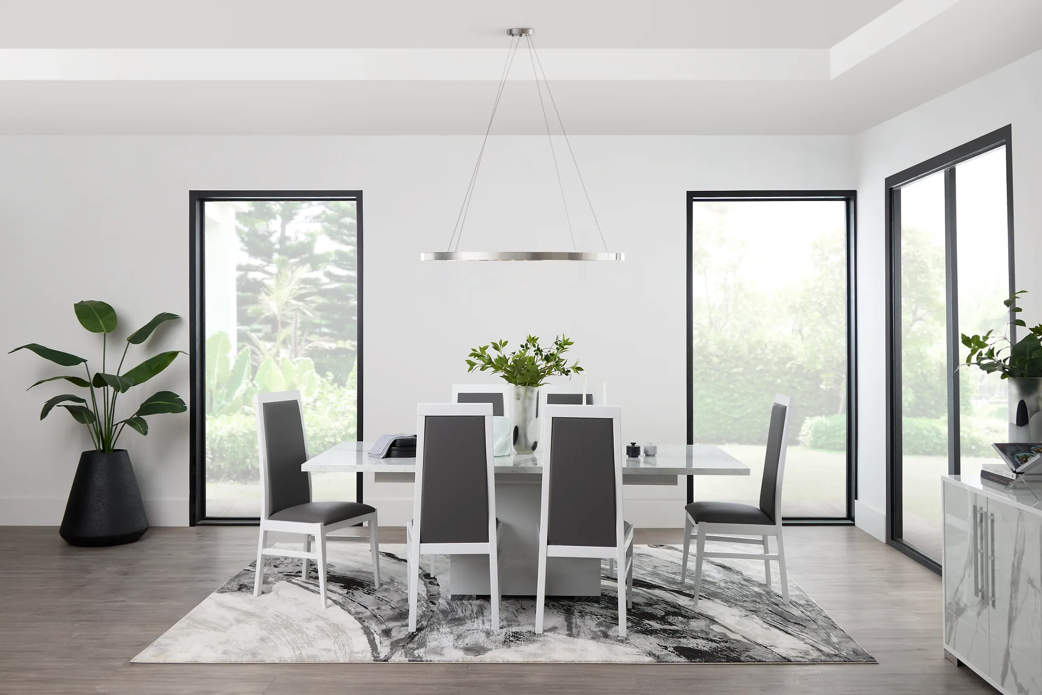 Modena White Upholstered Side Chair