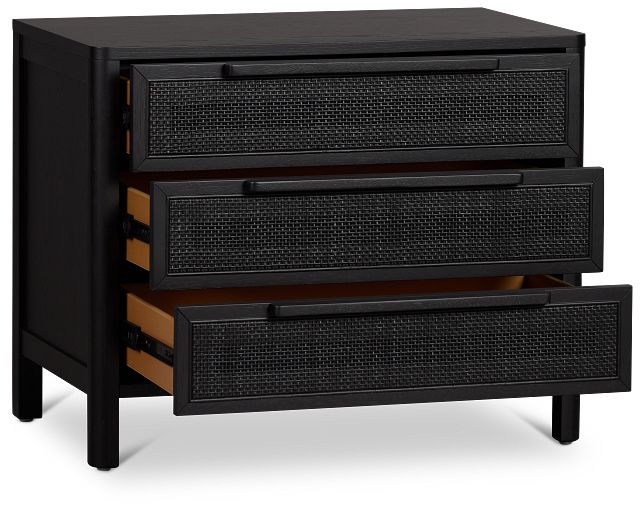 Pacific Black 3-drawer Nightstand