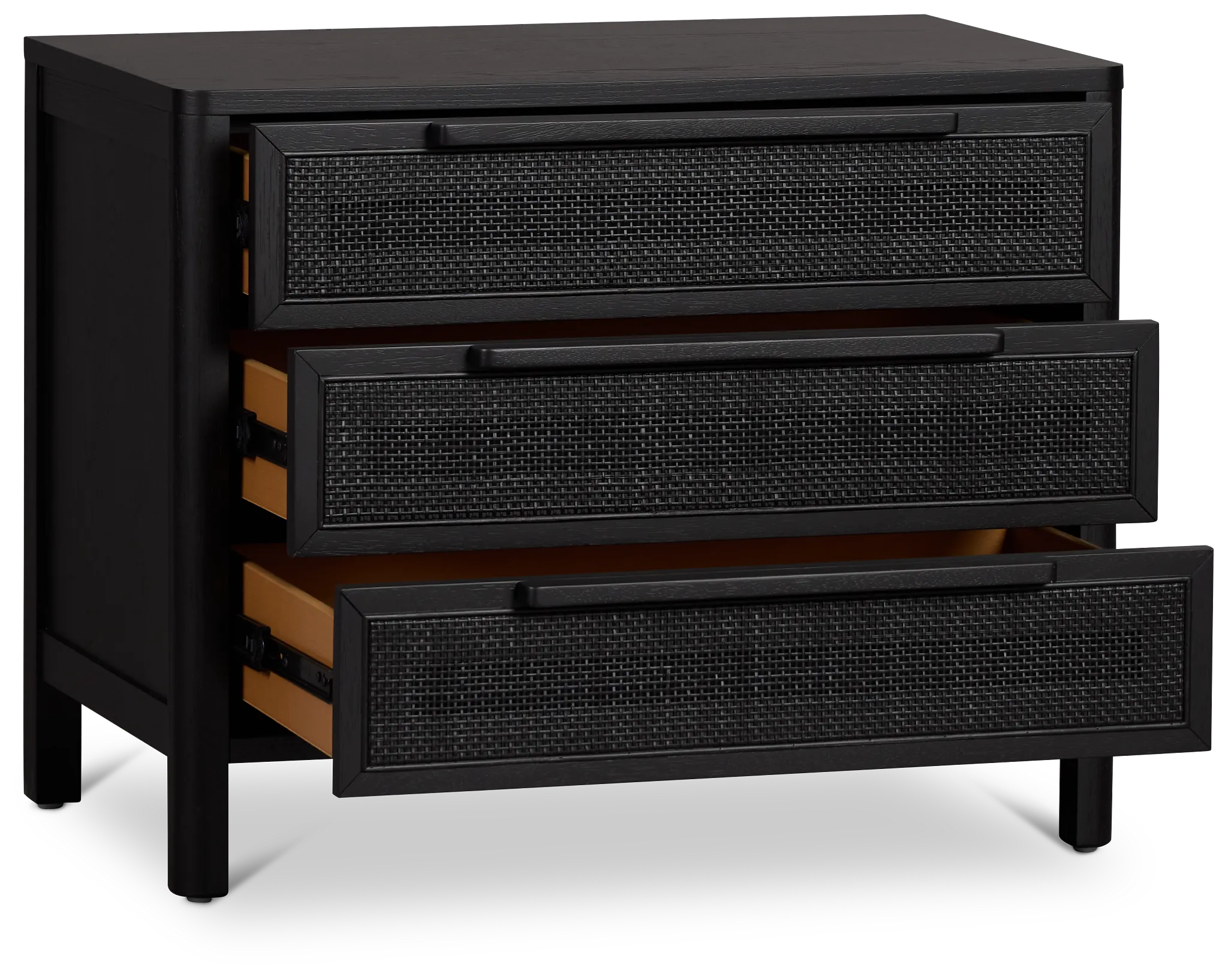 Pacific Black 3-drawer Nightstand