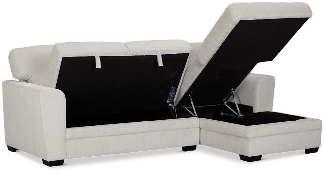 Everly Gray Fabric Right Chaise Storage Sectional