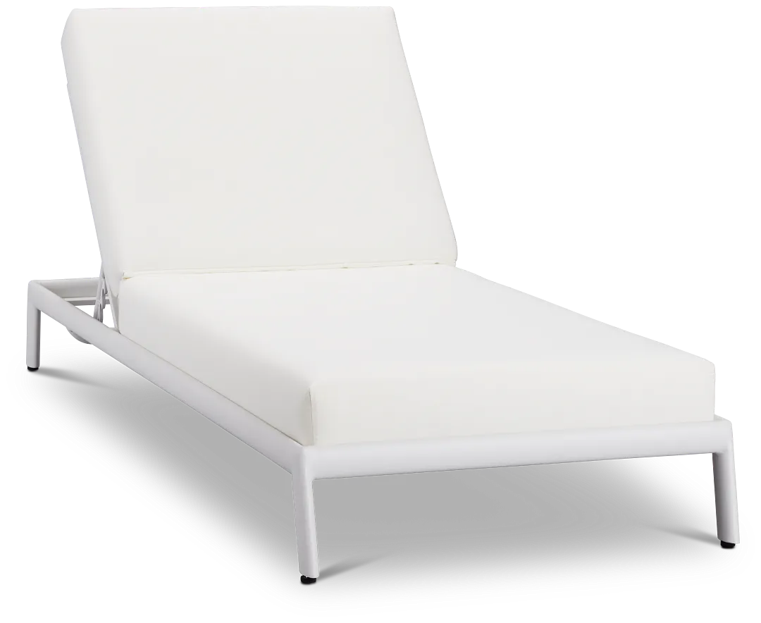 Tortuga White Aluminum Cushioned Chaise