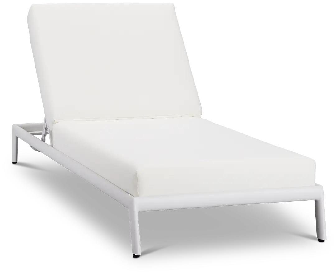 Tortuga White Aluminum Cushioned Chaise Tortuga White Aluminum Cushioned Chaise