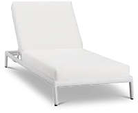 Tortuga White Aluminum Cushioned Chaise
