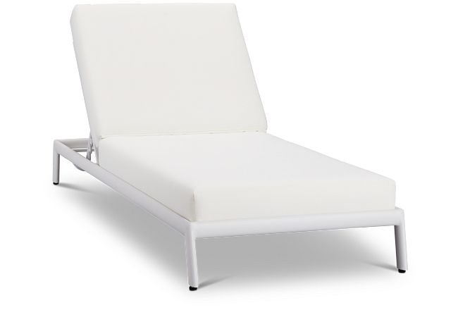 Tortuga White Aluminum Cushioned Chaise