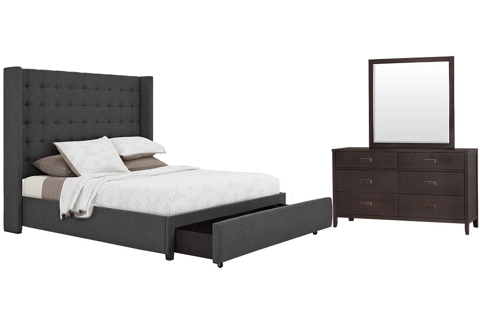 Chatham Dark Gray High Platform Storage Bedroom Bedroom Bedroom Sets City Furniture