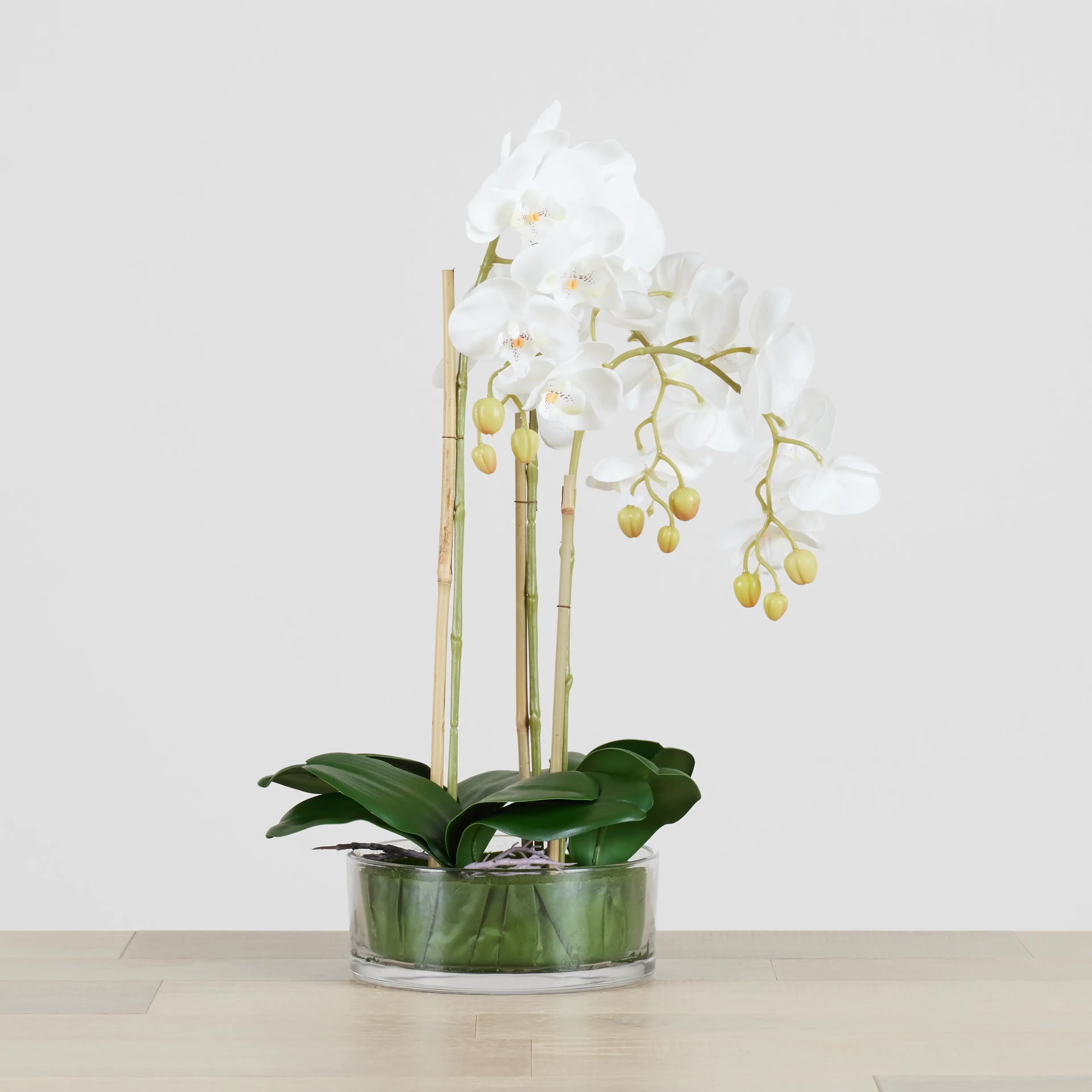 Exquisite Elegance: The Lifelike Charm of the Potted Glass 22" Orchid in Home Decor